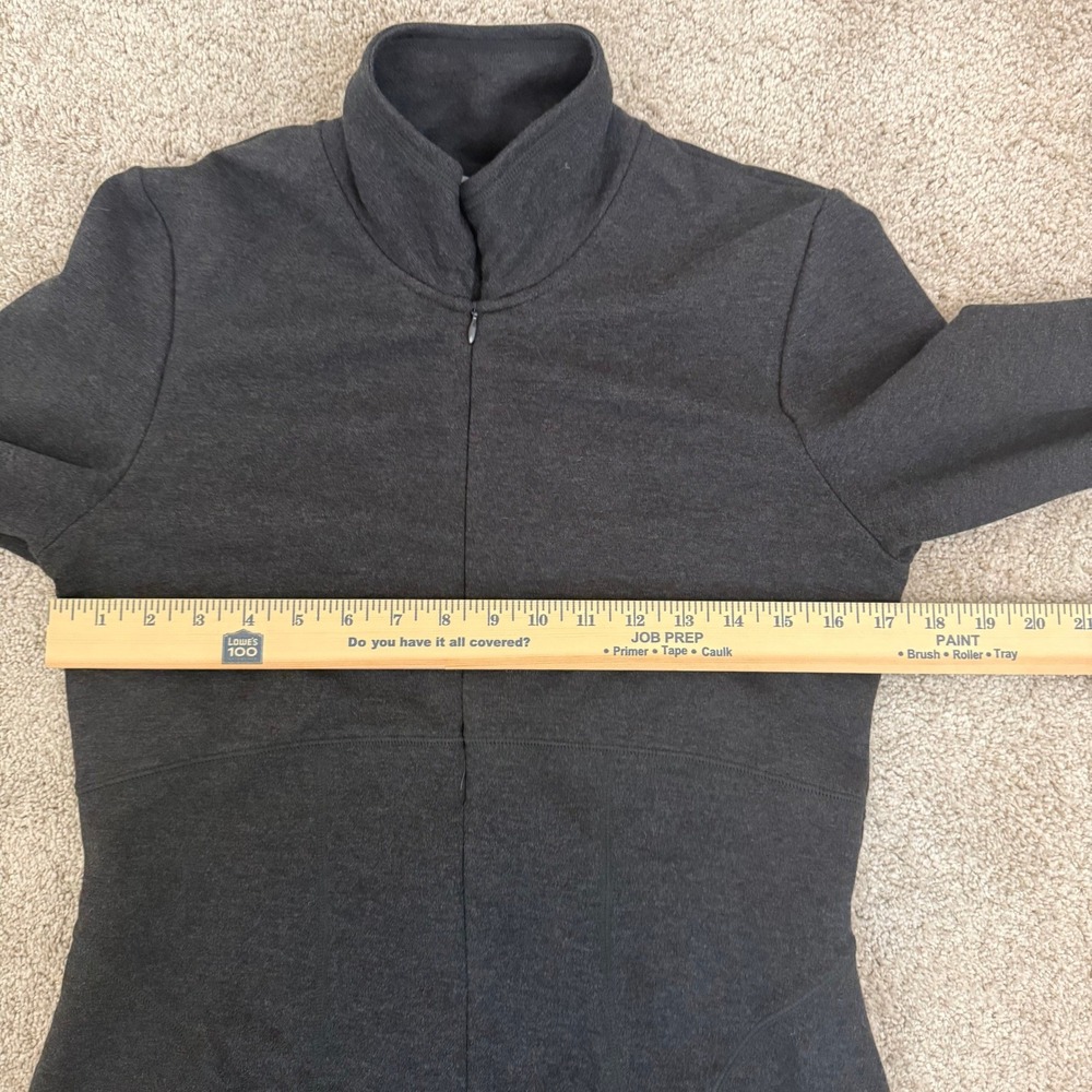 Athleta Womens Gray Quarter Zip Long Sleeve Knit A-Line Dress Size M EUC - Picture 9 of 10